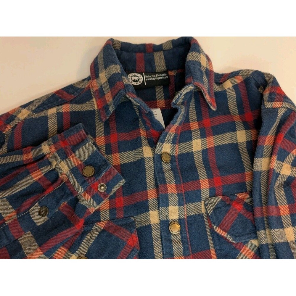 Polar King Mens M/R Snap Front Heavyweight Flannel Shirt 100% Cotton Winter EUC